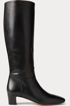 Ralph Lauren Bota alta Whitley de piel de becerro