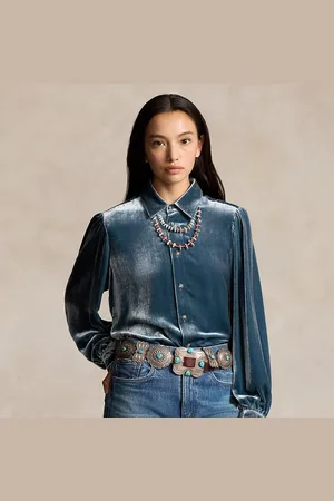 Ralph Lauren Blusa de terciopelo PRL x Naiomi Glasses