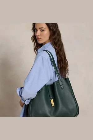 Ralph Lauren Bolso tote Polo ID de piel grande