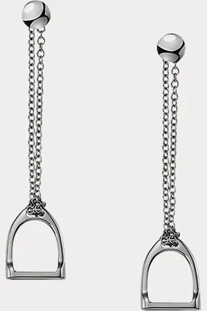 Ralph Lauren Pendientes con estribo de plata de ley
