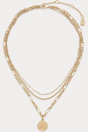 Ralph Lauren Collar dorado de 3 cadenas con colgante