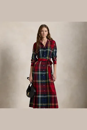 Ralph Lauren Vestido de mezcla de algodón y cinturón