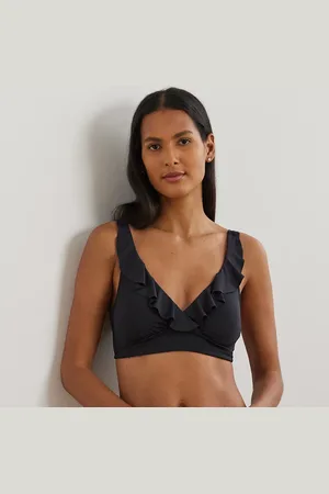 Ralph Lauren Top de bikini con ribete de volantes