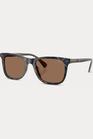 Ralph Lauren Gafas de sol con cuadros y bisagra pluma