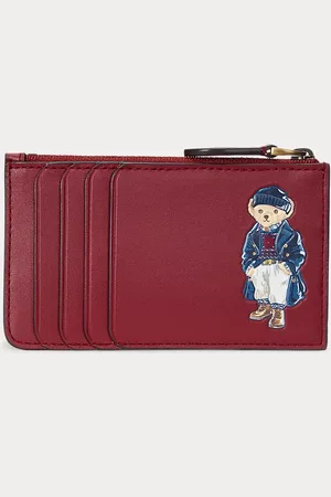 Ralph Lauren Tarjetero de piel con Polo Bear