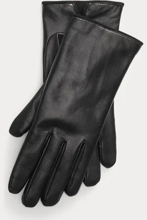 Ralph Lauren Guantes de piel con forro de cachemira