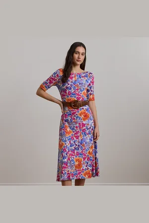 Ralph Lauren Vestido midi de algodón elástico