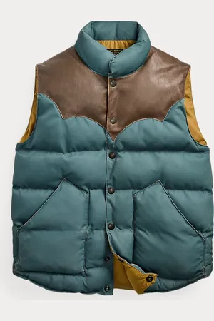 Ralph Lauren Chaleco acolchado con canesú de piel