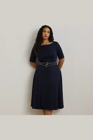 Ralph Lauren Tallas Grandes - Vestido midi de algodón elástico