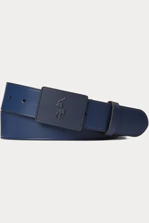 Ralph Lauren Cinturón de piel con placa con caballo
