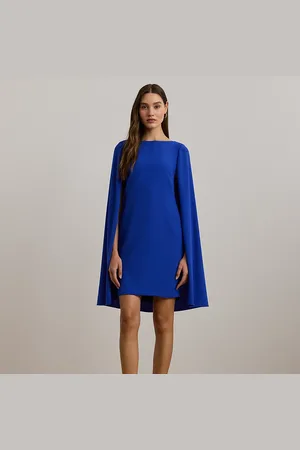 Ralph Lauren Vestido de cóctel de georgette con capa