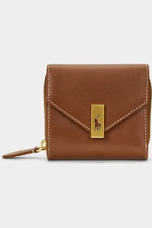 Ralph Lauren Cartera Polo ID compacta de piel
