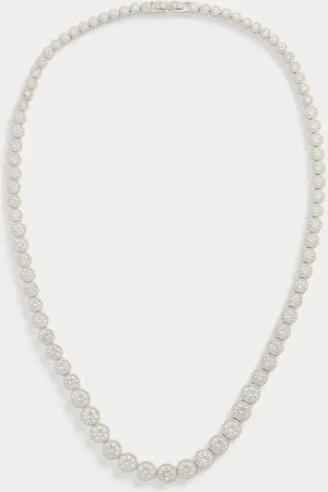 Ralph Lauren Collar bañado en plata con circonitas