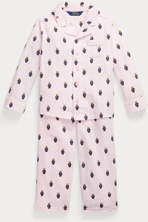 Ralph Lauren Pijama de franela de algodón Polo Bear