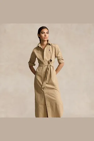 Ralph Lauren Vestido camisero midi de algodón