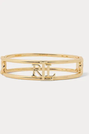 Ralph Lauren Brazalete bañado en oro con logotipo