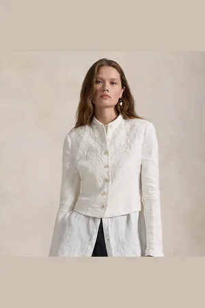 Ralph Lauren Chaqueta de lino con bordado de flores