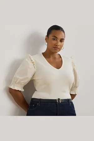 Ralph Lauren Tallas Grandes - Top de algodón en punto de canalé