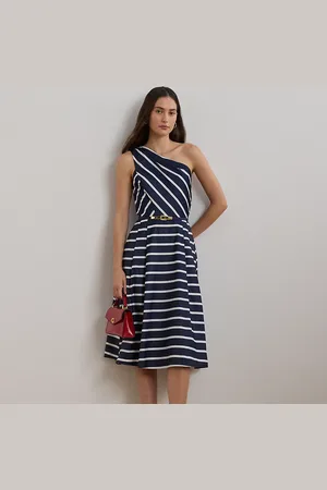 Ralph Lauren Vestido de cóctel de tafetán con rayas