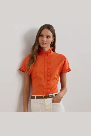 Ralph Lauren Camisa de manga corta con volantes