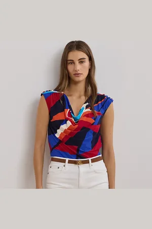 Ralph Lauren Top de punto con cuello drapeado