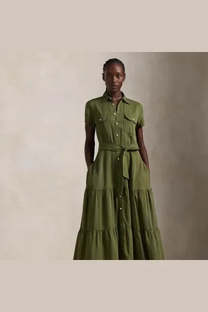 Ralph Lauren Vestido camisero con volantes y cinturón