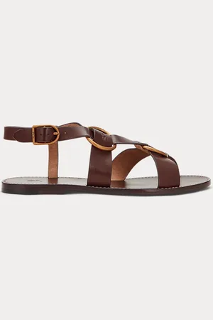 Ralph Lauren Sandalia de piel con doble anilla
