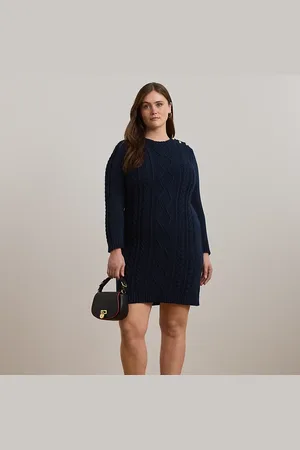 Ralph Lauren Tallas Grandes - Vestido de punto Aran con botones