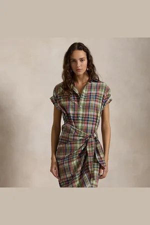 Ralph Lauren Vestido camisero de algodón con cuadros