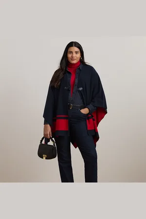 Ralph Lauren Poncho de punto de intarsia en dos tonos