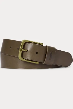 Ralph Lauren Cinturón de piel plena flor