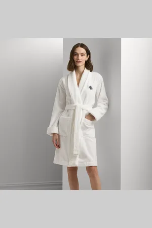 Ralph Lauren Bata de rizo de algodón con cuello chal