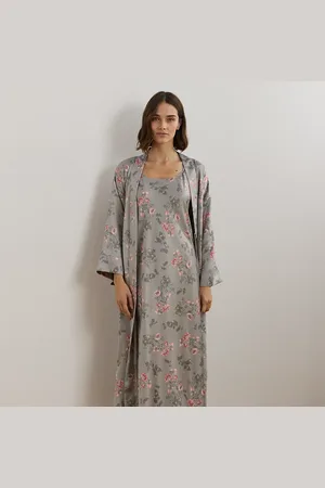 Ralph Lauren Bata larga de raso con cinturón