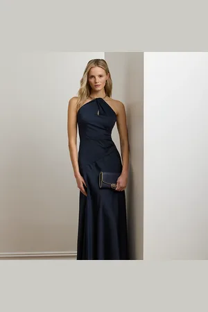 Ralph Lauren Vestido halter de charmeuse de raso
