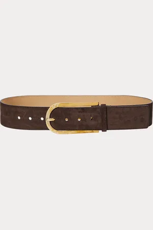 Ralph Lauren Cinturón de ante con hebilla alargada