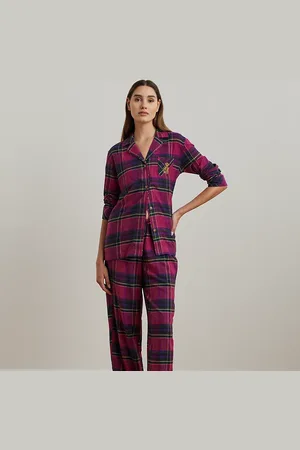 Ralph Lauren Pijama de sarga en espiga con cuadros