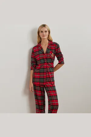Ralph Lauren Pijama de sarga en espiga con cuadros