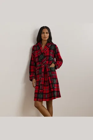 Ralph Lauren Bata de cuadros con cuello chal