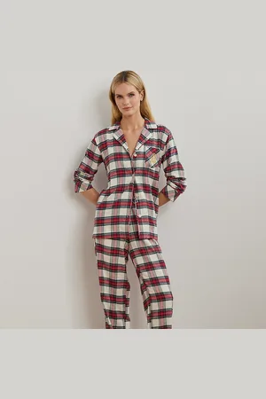 Ralph Lauren Pijama de sarga en espiga con cuadros
