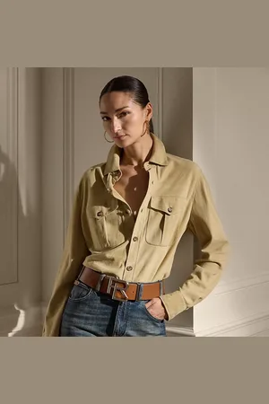 Ralph Lauren Camisa Landry de ante de cordero