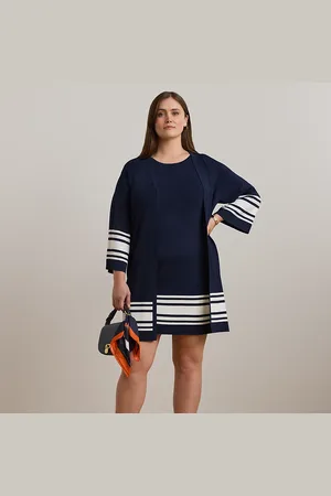 Ralph Lauren Tallas Grandes - Vestido de punto con manga de casquillo