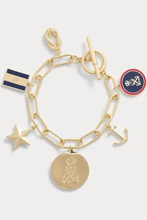 Ralph Lauren Pulsera bañada en oro con abalorios