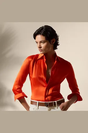 Ralph Lauren Camisa Cameron de charmeuse recta