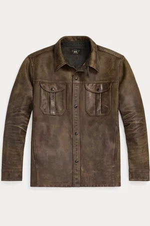 Ralph Lauren Sobrecamisa de piel envejecida a mano