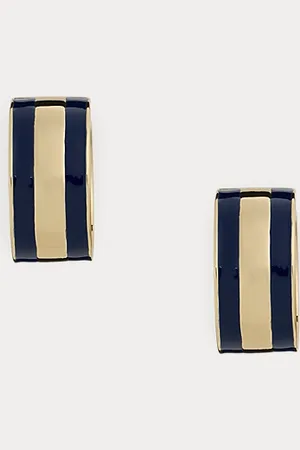 Ralph Lauren Aretes de latón bañados en oro