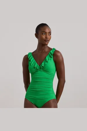 Ralph Lauren Bañador cruzado con ribete de volantes