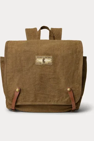 Ralph Lauren Mochila de algodón encerado con piel