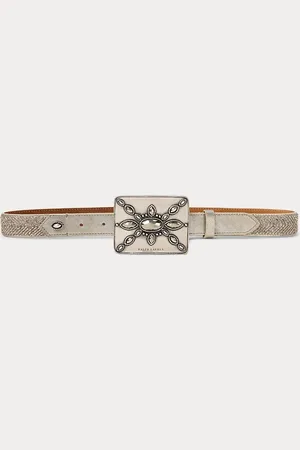 Ralph Lauren Cinturón estrecho con hebilla de placa