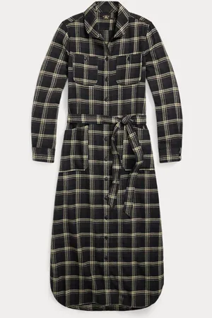 Ralph Lauren Vestido camisero de sarga jaspeada