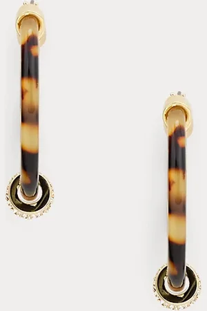 Ralph Lauren Pendientes de aro de carey en pavé